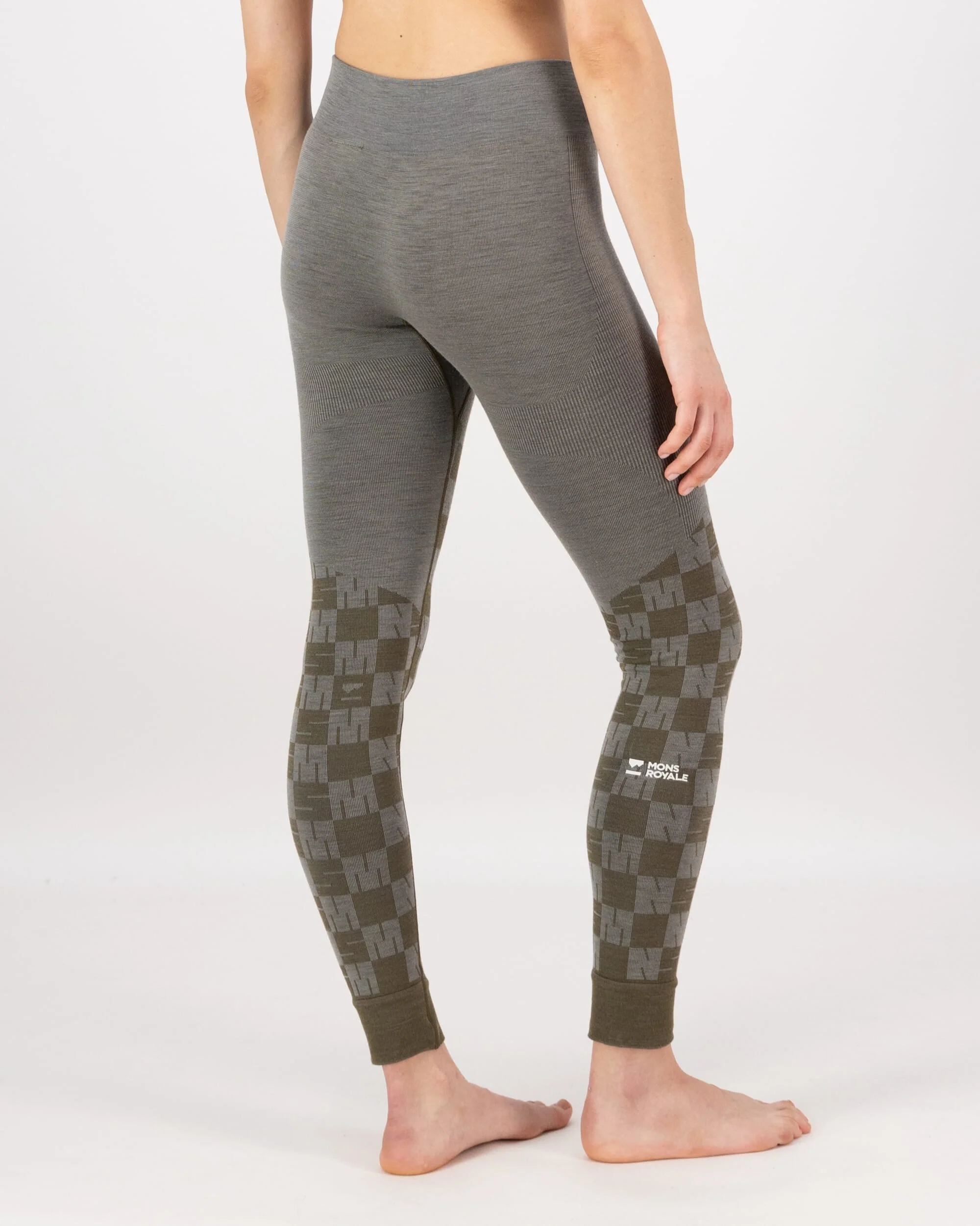 Ascender Merino Base Layer Legging - Dried Sage / Dark Olive | Women's Leggings - Image 2