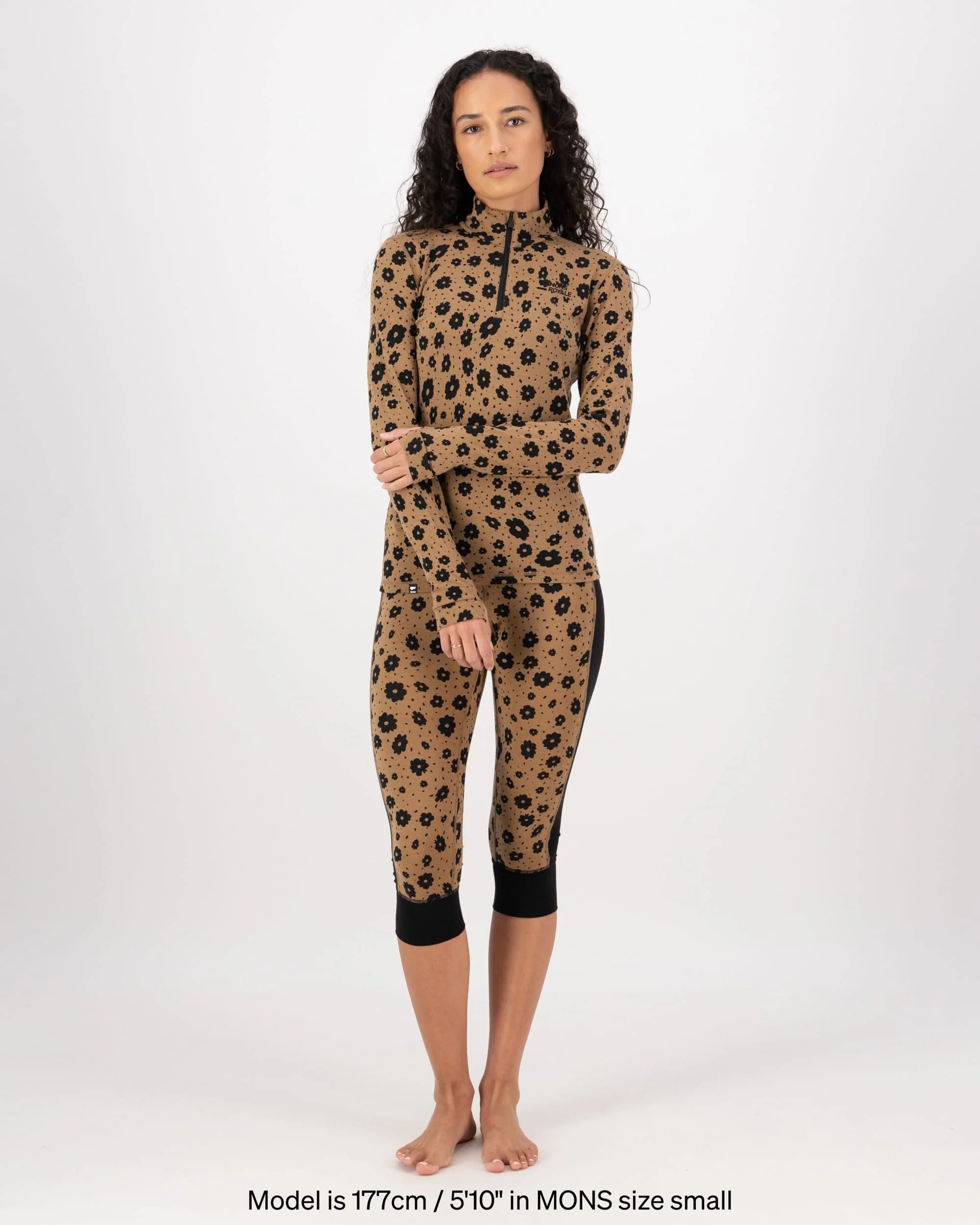 Cascade Merino Base Layer 1/4 Zip Long Sleeve - Aoraki Lily Toffee | Women's Long Sleeve Top - Image 5