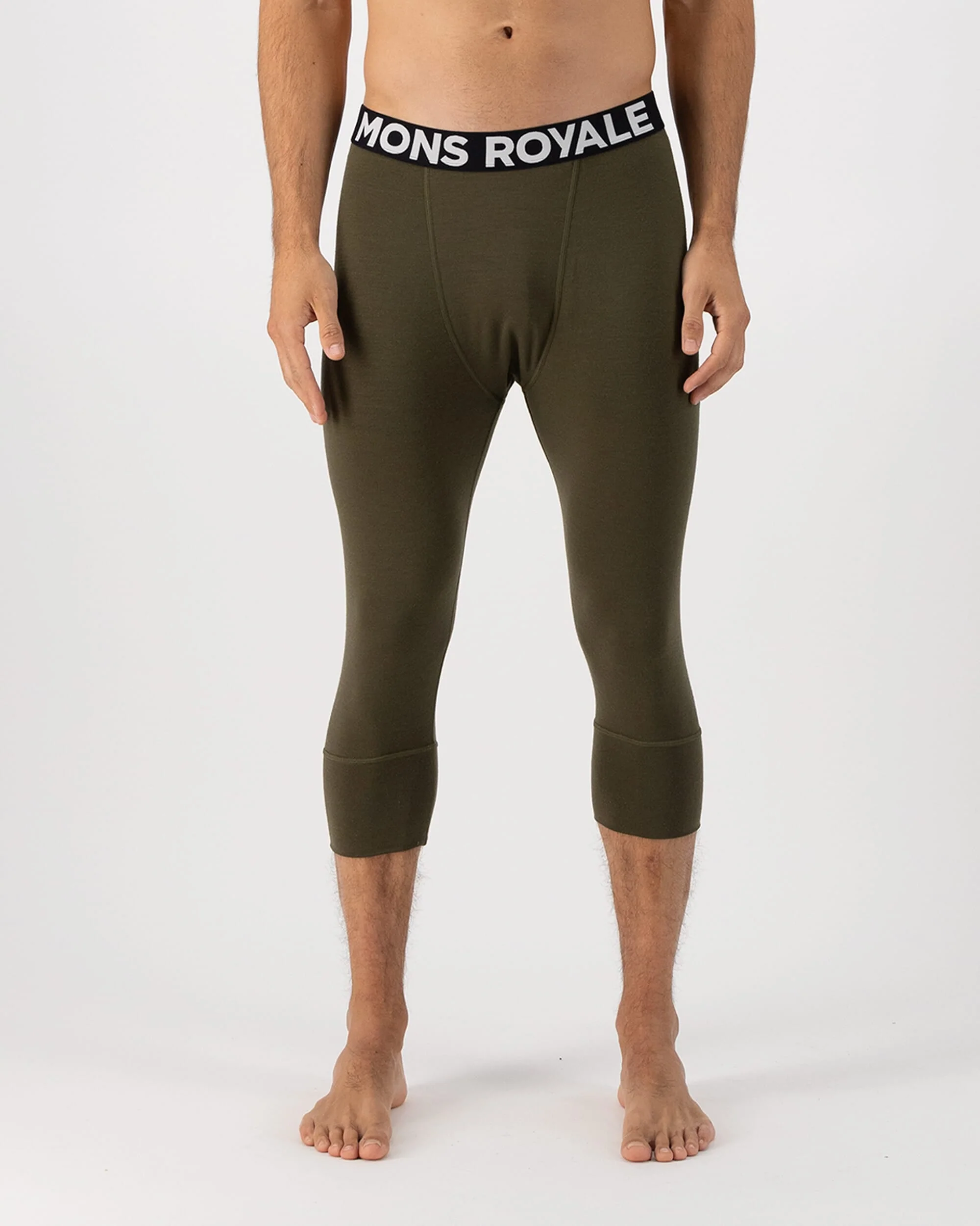 Cascade Merino Base Layer 3/4 Legging - Dark Olive | Men's Leggings