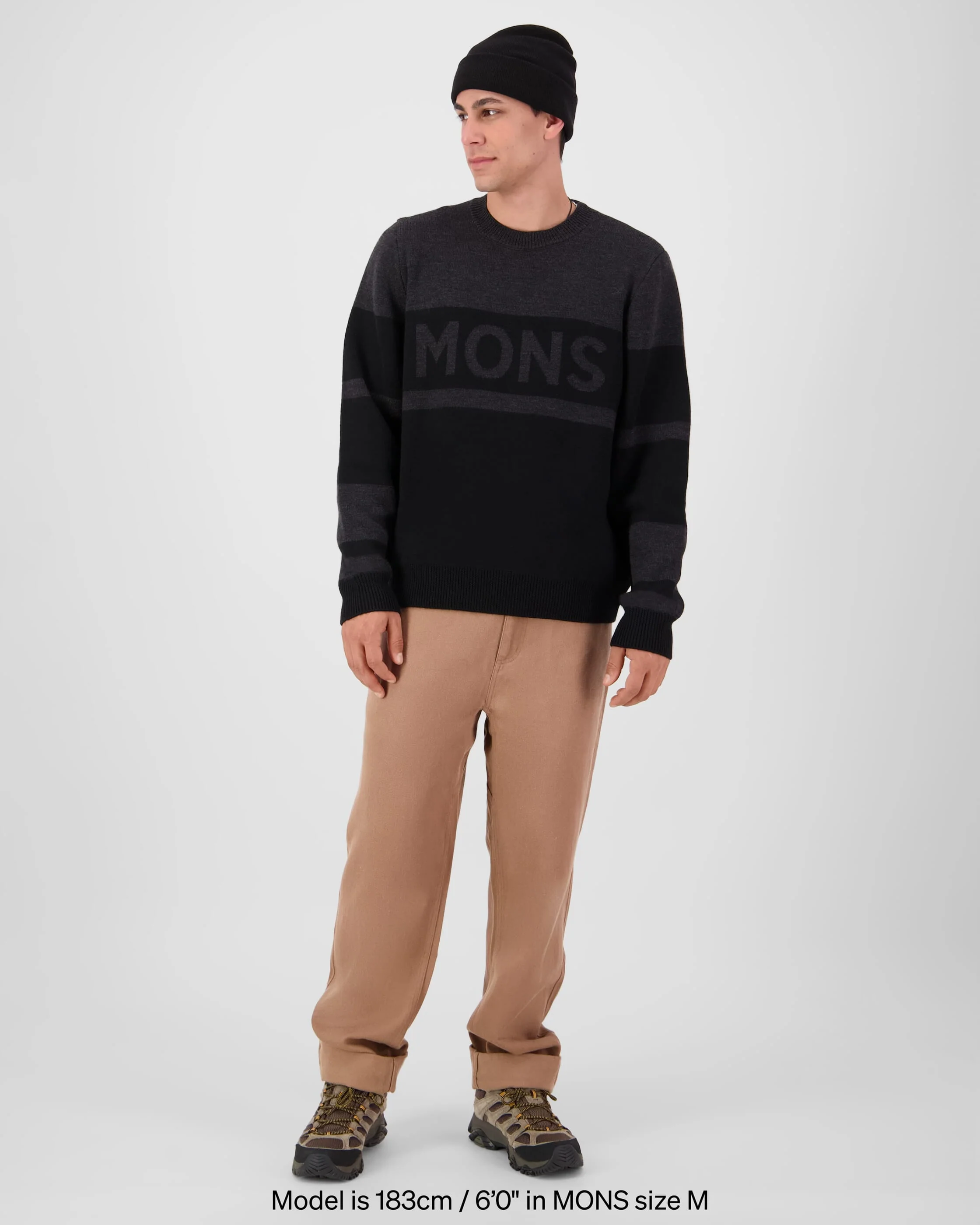 Innsbruck Merino Knit Sweater - Charcoal Black | Men's Sweater - Image 3