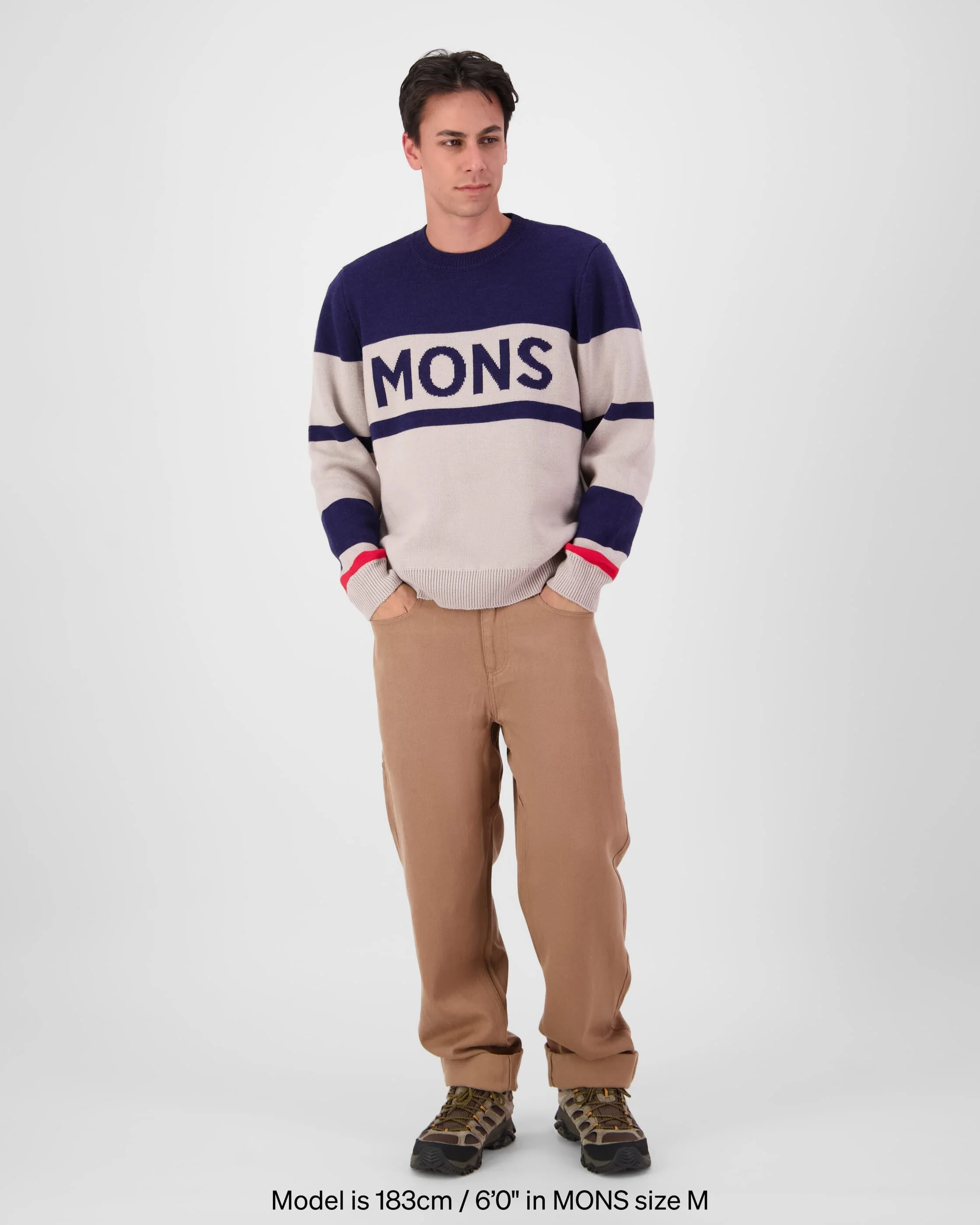 Innsbruck Merino Knit Sweater - Cinder / Navy |  Men's Sweater - Image 3