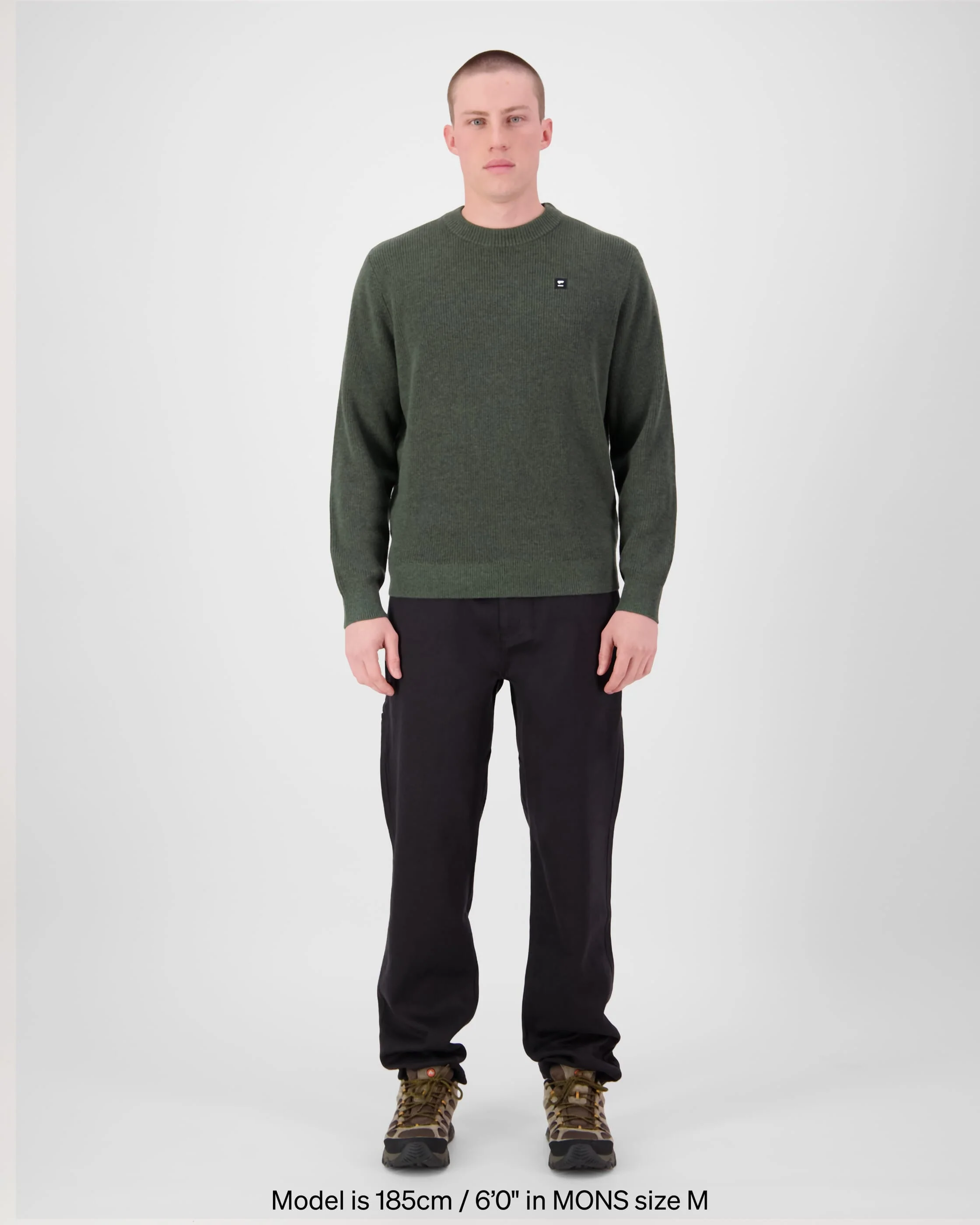 Wanaka Merino Knit Sweater - Dark Pine | Men's Sweater - Image 3
