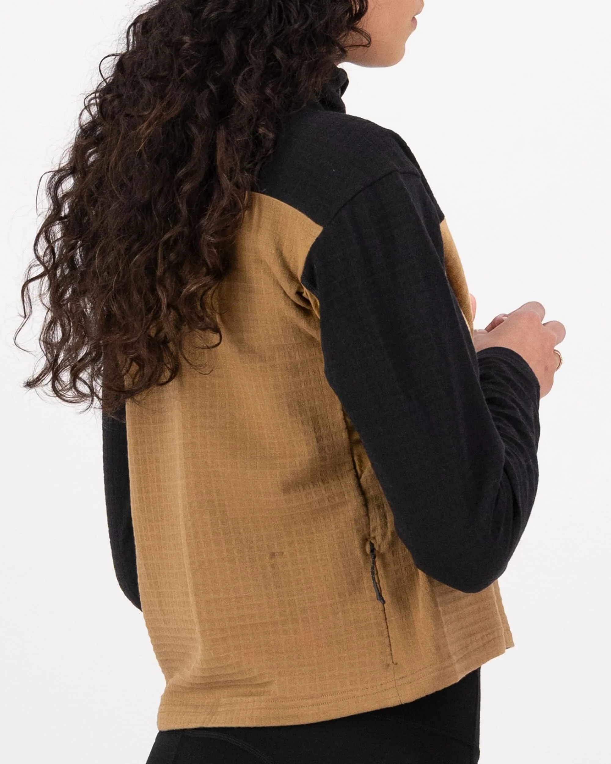 Offgrid Merino Fleece Long Sleeve - Black / Toffee | Women's Mid Layer - Image 3