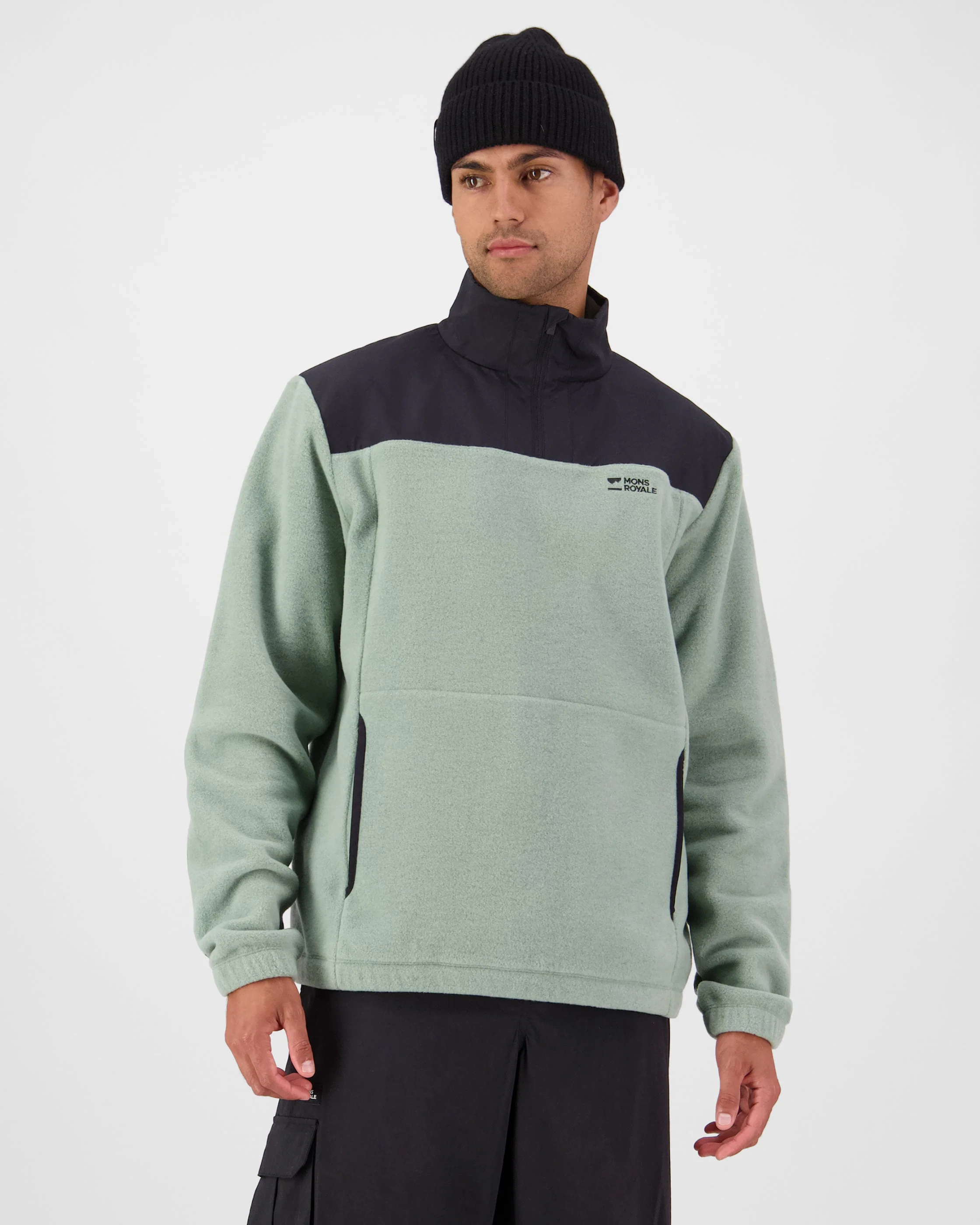 Pileup Wool Fleece 1/4 Zip - Mossy Green | Men's Mid Layer
