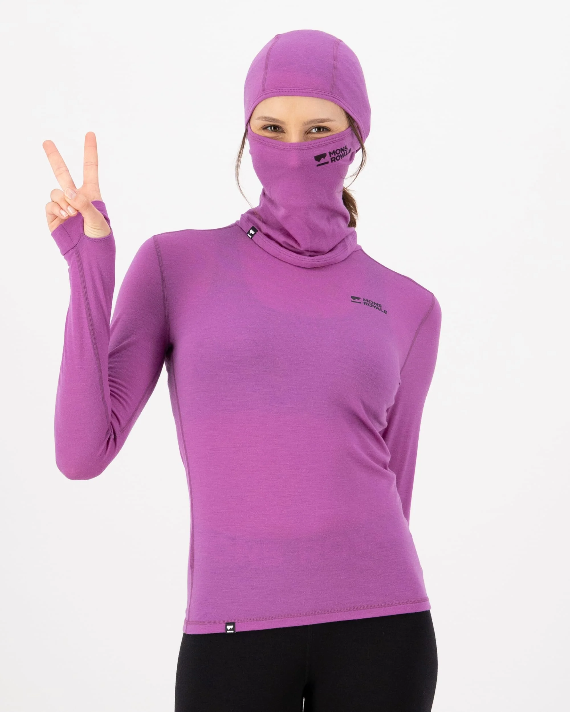 Santa Rosa Merino Balaclava - Purple Bolt | Unisex Balaclava - Image 5