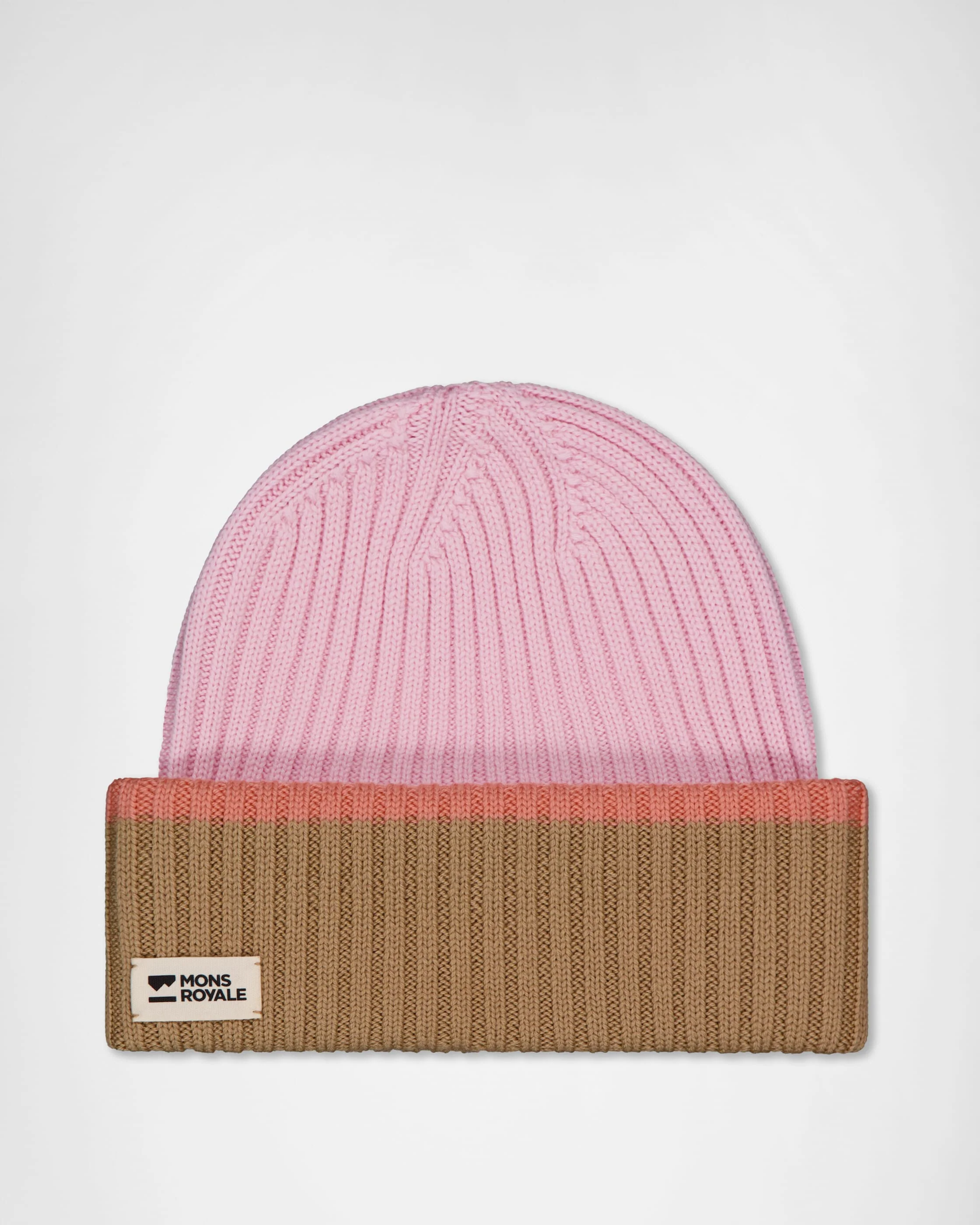 Innsbruck Merino Knit Balaclava - Pink / Tan | Unisex Balaclava - Image 2