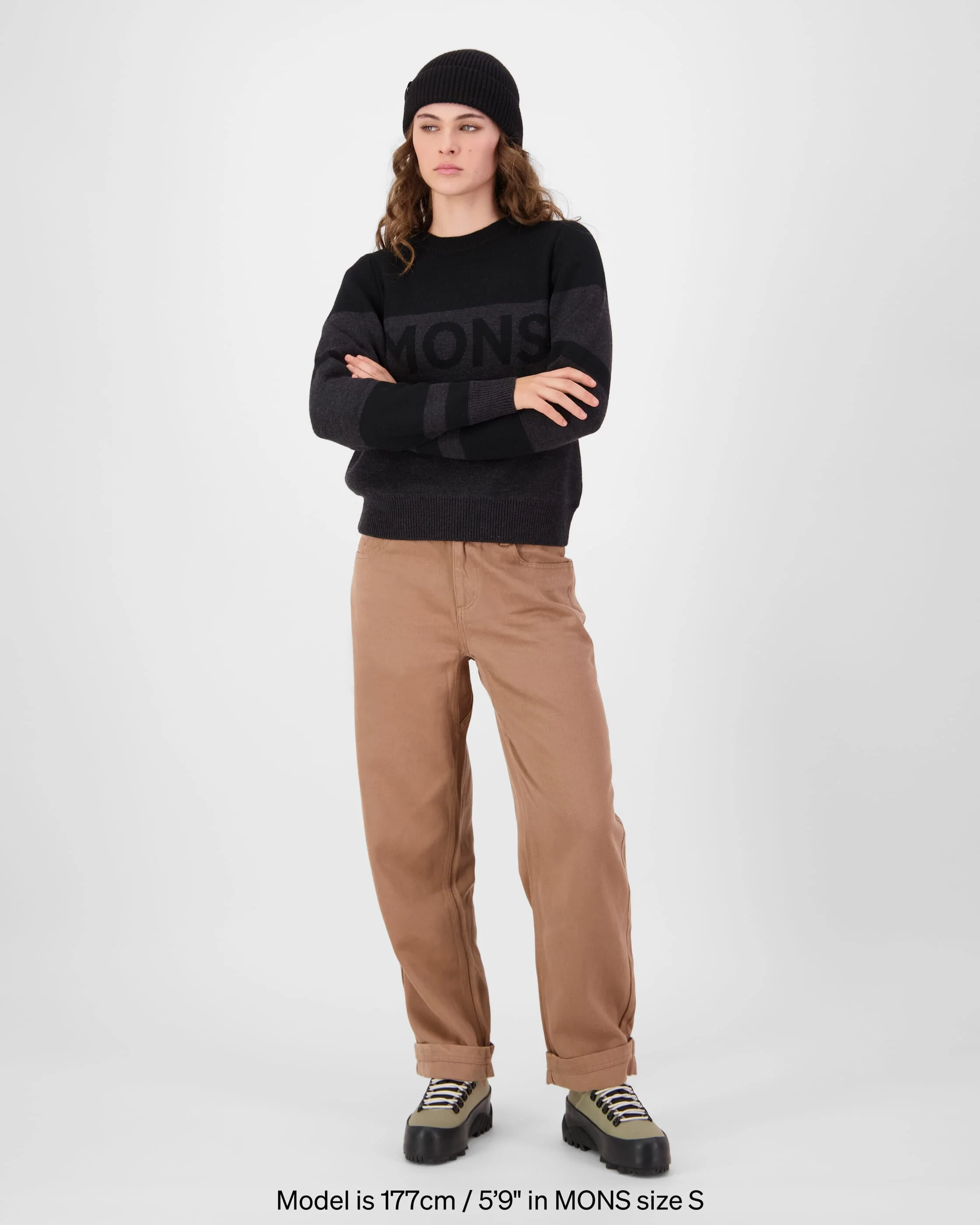 Innsbruck Merino Knit Sweater - Charcoal Black | Women's Sweater - Image 3